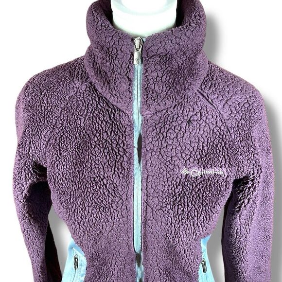 Columbia Fast Beauty Fleece Full Zip Jacket Womens Extra Small XS Purple Blue - Picture 4 of 12